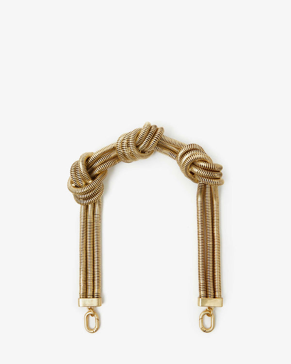 clare vivier Shortie Strap Vintage Gold Knotted Chain