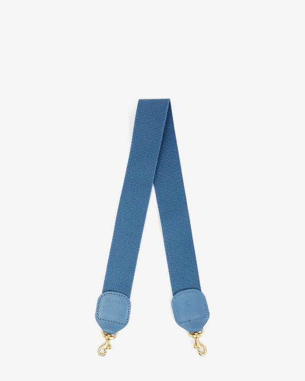 clare vivier Shoulder Strap Desert Blue Cotton Webbing