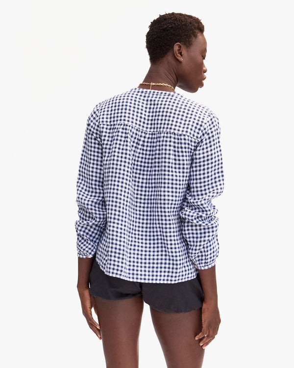 Clare Vivier St. Martin Top Navy/White Linen Gingham / XS