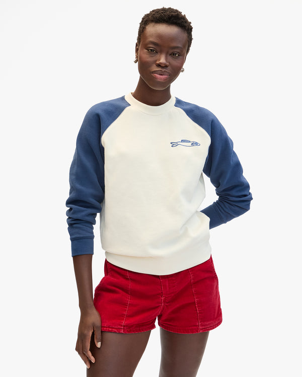 clare vivier Sweatshirt Cream/Navy w/ Embroidered Sardine / XS