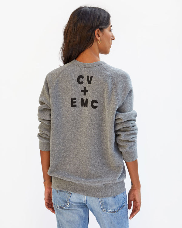 Clare Vivier Sweatshirt Heather Grey W/ Black/Poppy Maman Je T'aime / XS