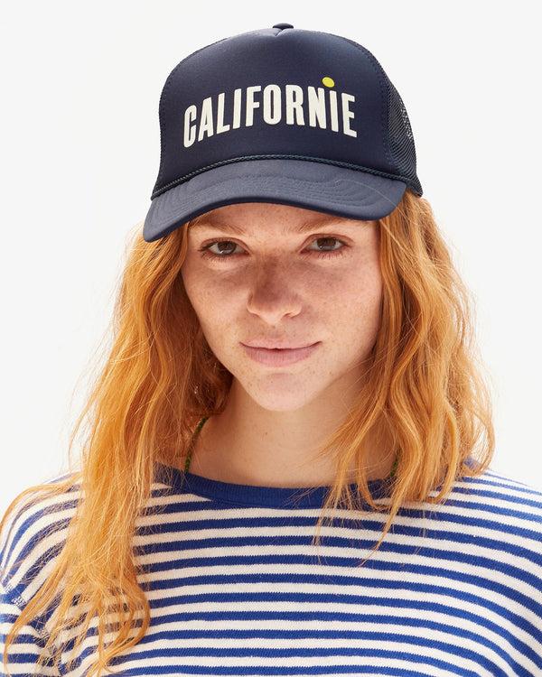 Clare Vivier Trucker Hat Navy W/ Cream U0026 Citron Californie