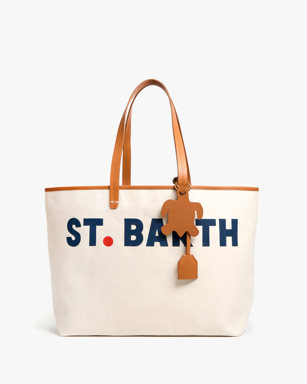 clare vivier Volie Natural Canvas w/ Caribbean Navy/Persimmon St. Barth