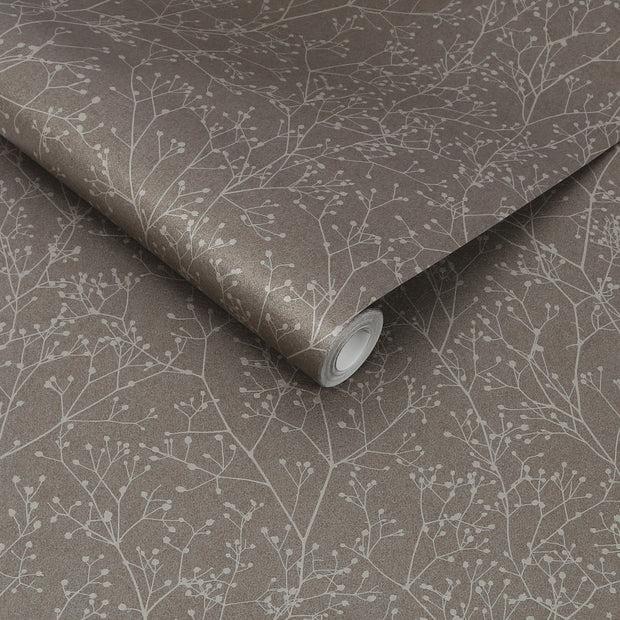 Clarissa Hulse Gypsophila Wallpaper - Mocha & Silver (120369)