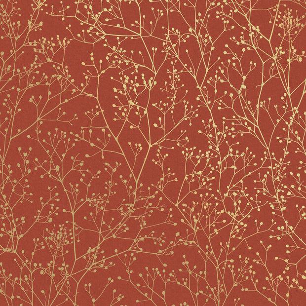 Clarissa Hulse Gypsophila Wallpaper - Paprika & Gold (120401)