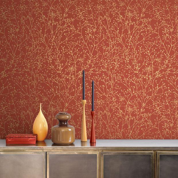 clarissa hulse Gypsophila Wallpaper - Paprika & Gold (120401)