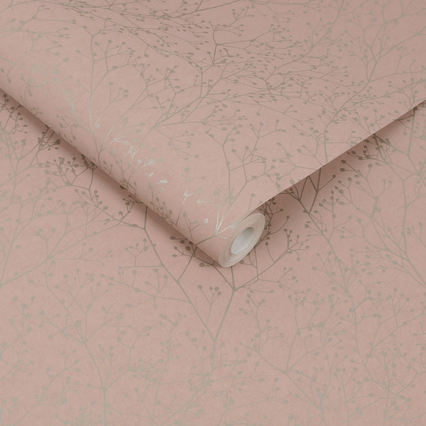 Clarissa Hulse Gypsophila Wallpaper - Shell & Rose Gold (120373)