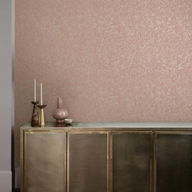 Clarissa Hulse Gypsophila Wallpaper - Shell & Rose Gold (120373)
