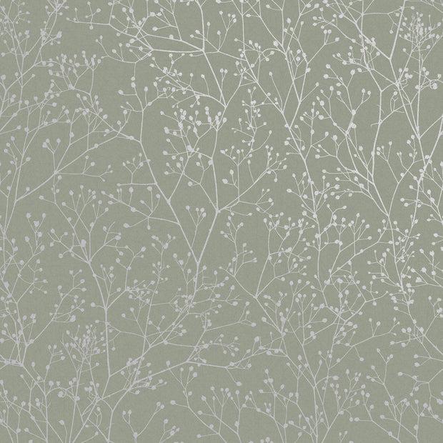 Clarissa Hulse Gypsophila Wallpaper - Spring Green & Silver (120388)