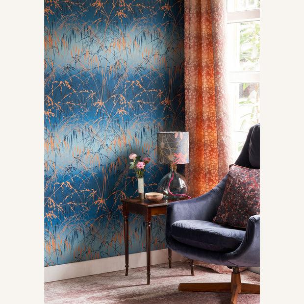 Clarissa Hulse Meadow Grass Wallpaper - French Navy & Copper (120380)