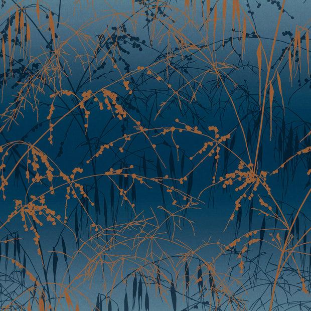 Clarissa Hulse Meadow Grass Wallpaper - French Navy & Copper (120380)