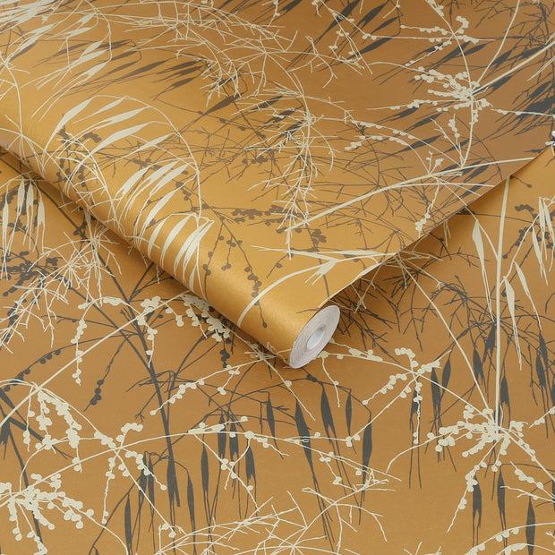 Clarissa Hulse Meadow Grass Wallpaper - Yellow Ochre & Soft Gold (120405)