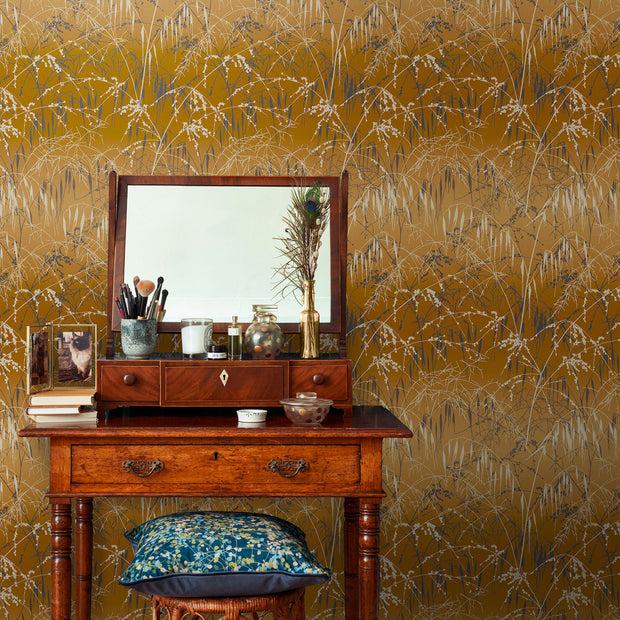 clarissa hulse Meadow Grass Wallpaper - Yellow Ochre & Soft Gold (120405)