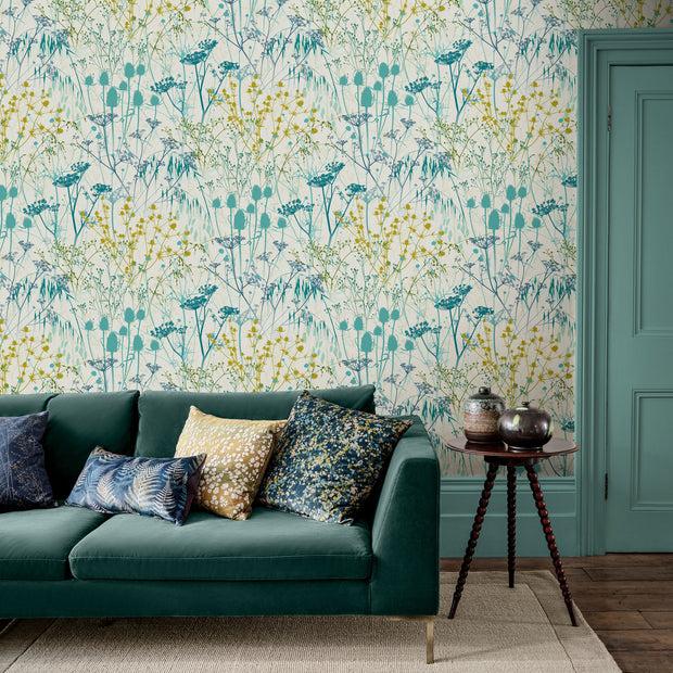 Clarissa Hulse Summer Border Wallpaper - Verdigris (120387)