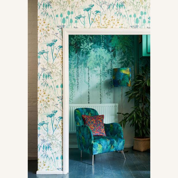 Clarissa Hulse Summer Border Wallpaper - Verdigris (120387)