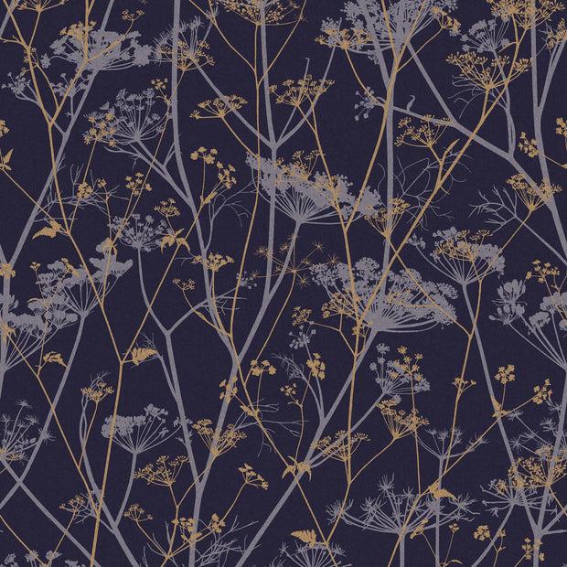 Clarissa Hulse Wild Chervil Wallpaper - Blackberry & Gold (120399)