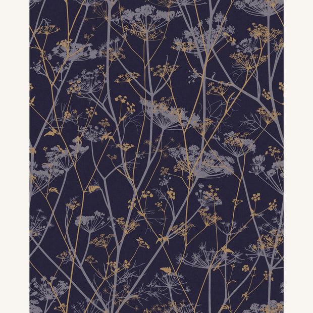 Clarissa Hulse Wild Chervil Wallpaper - Blackberry & Gold (120399)