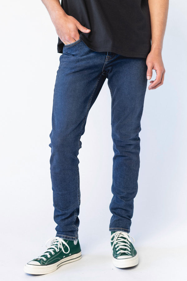 Clark Jeans Chase Skinny Jeans - Moat Plain Dark Blue
