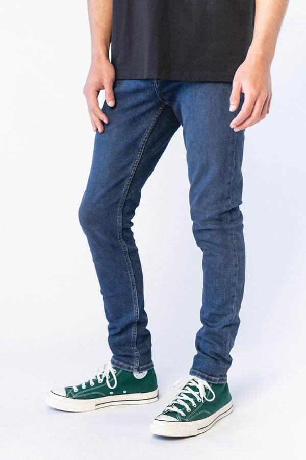 Clark Jeans Chase Skinny Jeans - Moat Plain Dark Blue