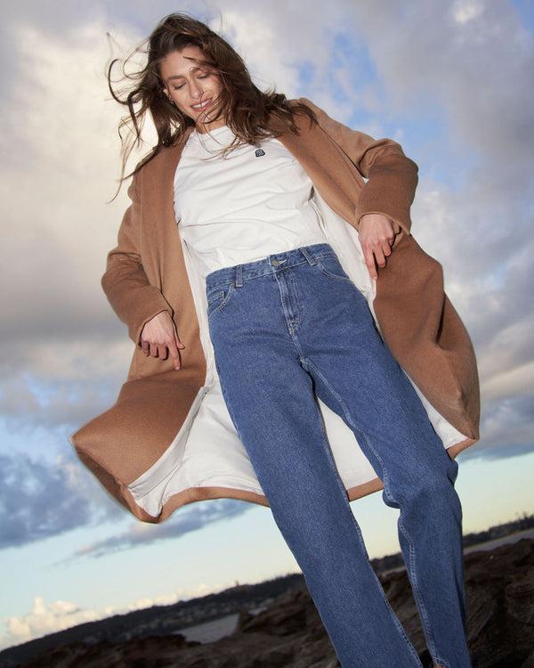 Clark Jeans Arch Straight Jeans - Pebble Mid Stone