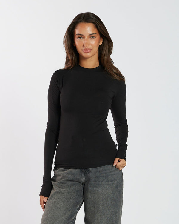 clark jeans Aria Long Sleeve Top - Black