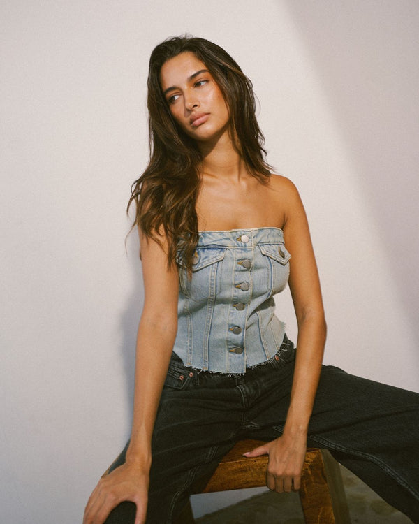 clark jeans Carli Tube Top - Canyon Light Vintage