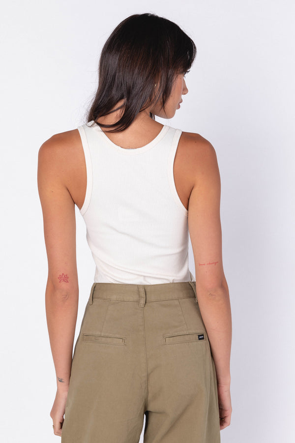 Clark Jeans Demi Singlet - White Sand