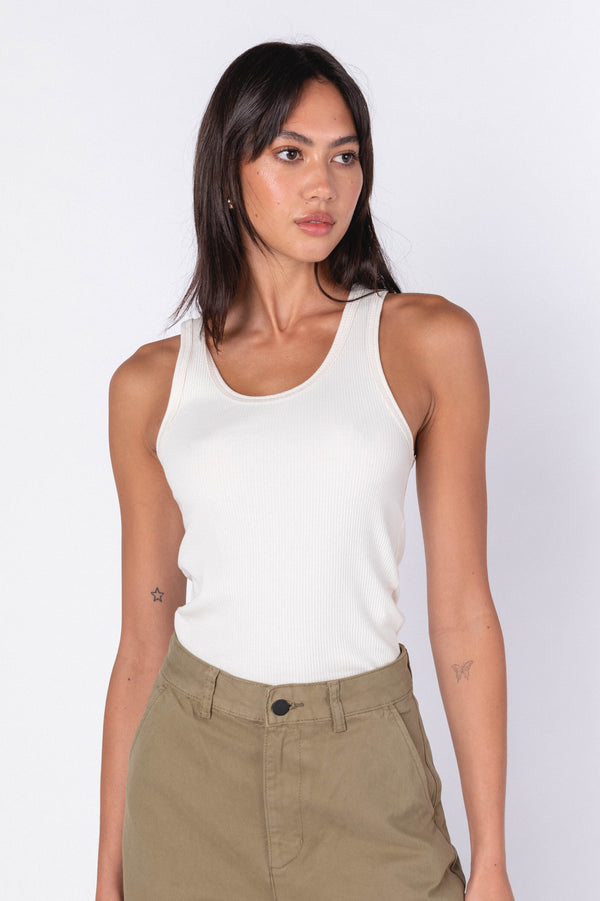 clark jeans Demi Singlet - White Sand