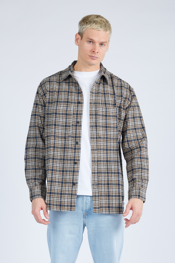 clark jeans Frank Worker Shirt - Ocean Check