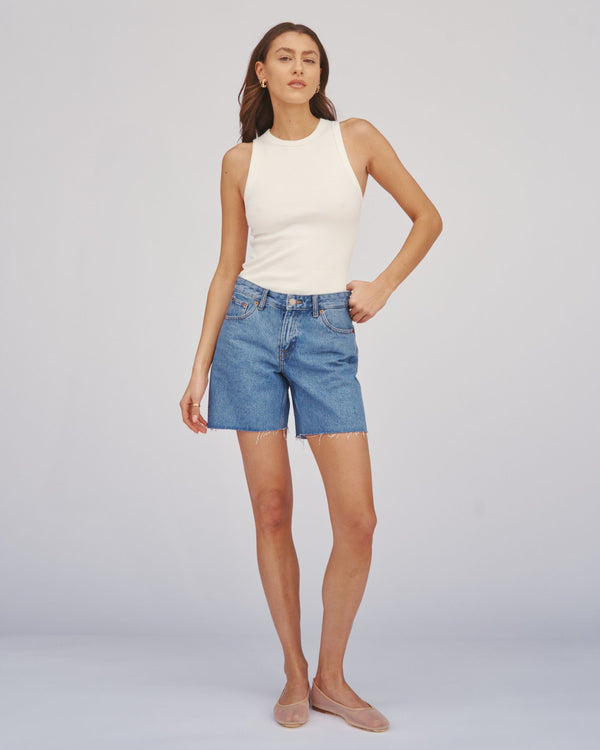 Clark Jeans Hill Shorts - Stream Sky Retro Raw Hem