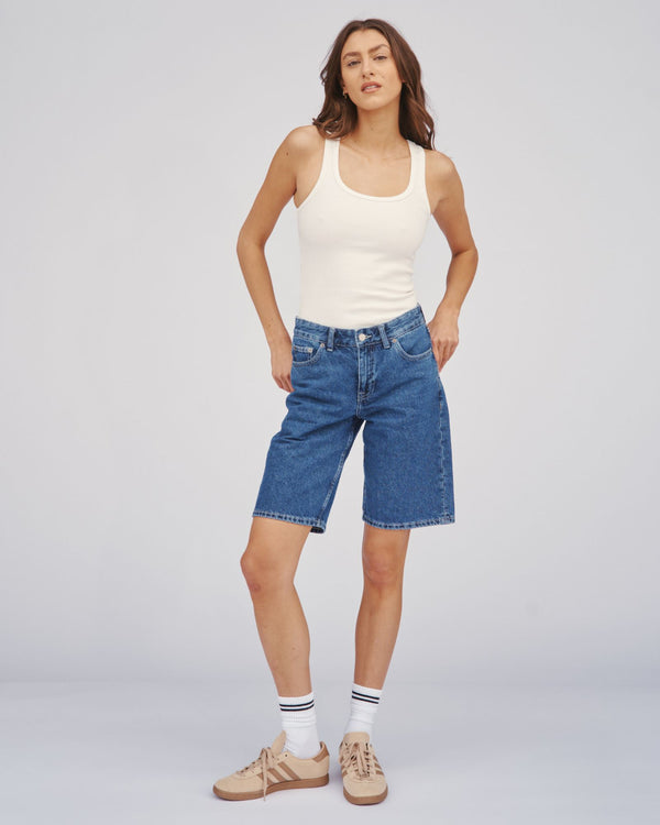 Clark Jeans Lea Shorts - Pebble Mid Stone