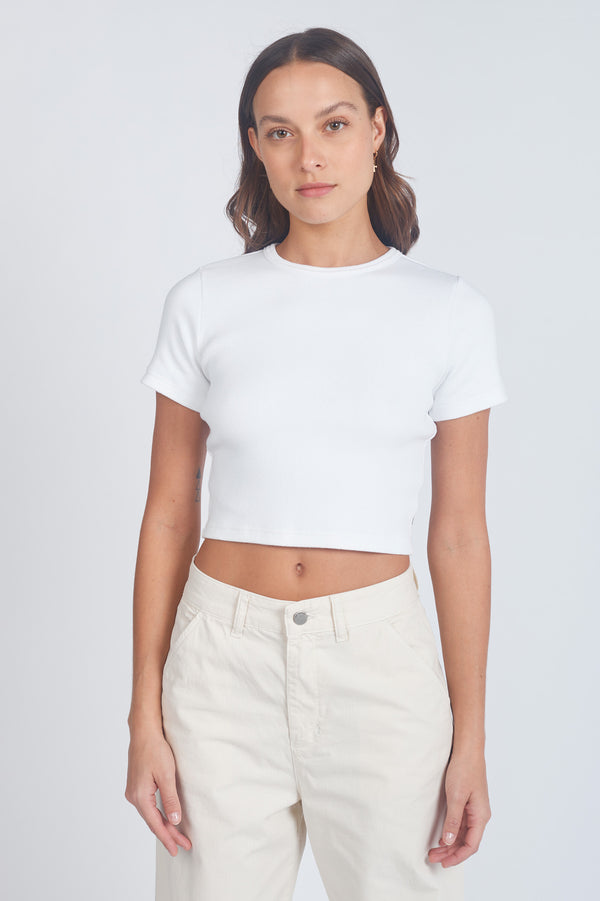 Clark Jeans Nina Rib Top - White