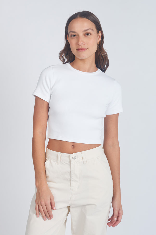 clark jeans Nina Rib Top - White