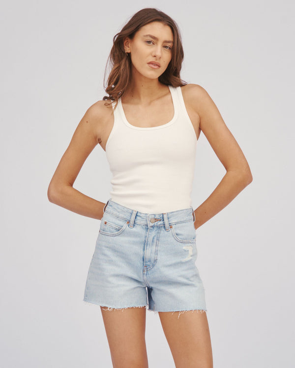 Clark Jeans Nora Shorts - Stream Light Worn