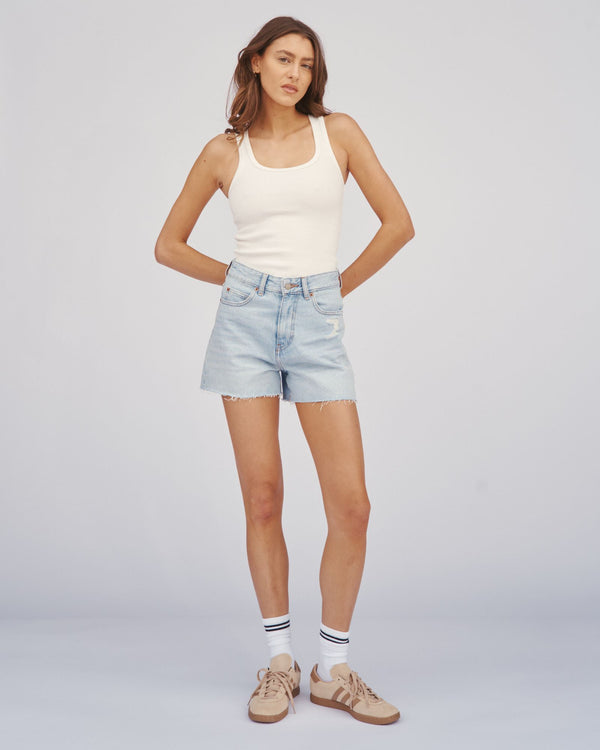 Clark Jeans Nora Shorts - Stream Light Worn