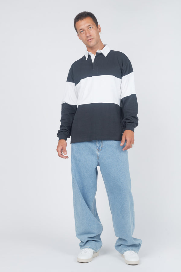 Clark Jeans Reno Long Sleeve Rugby - Graphite