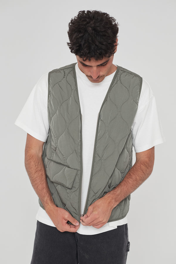 Clark Jeans Sam Quilted Vest - Thyme