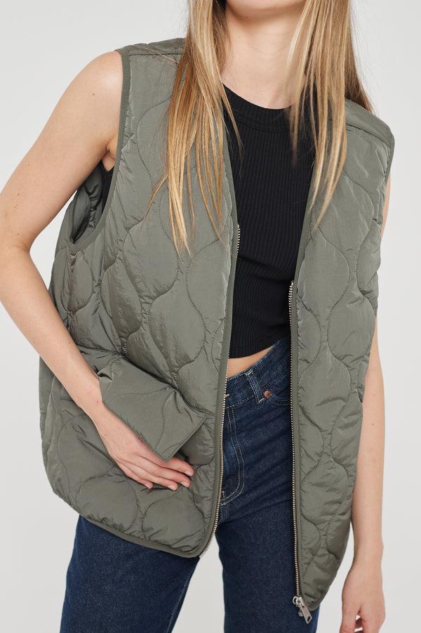 clark jeans Sam Quilted Vest - Thyme