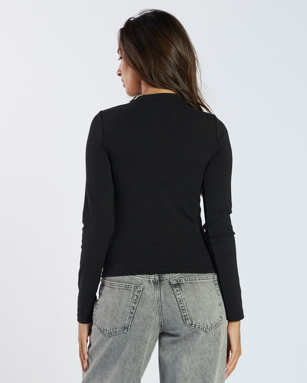 Clark Jeans Stella Long Sleeve Top - Black