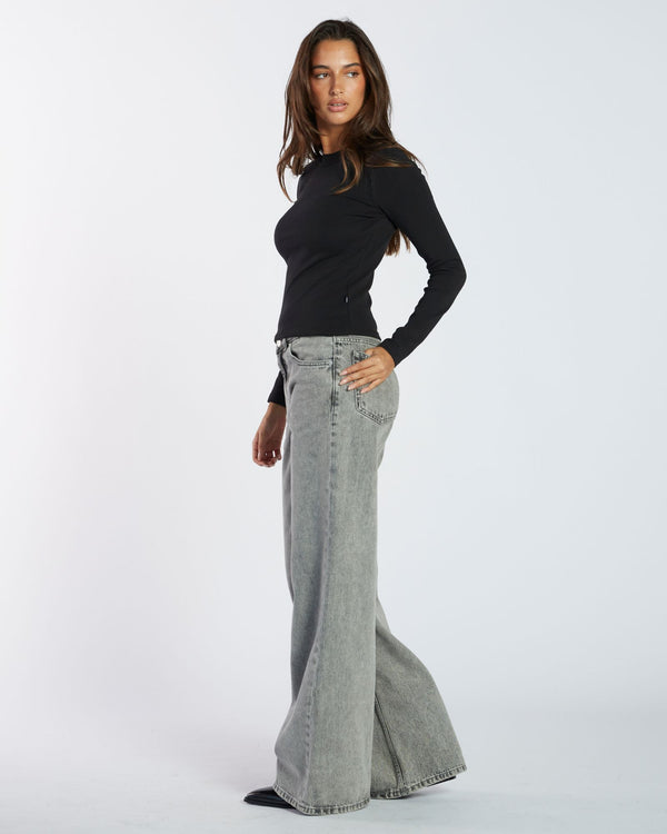 Clark Jeans Stella Long Sleeve Top - Black