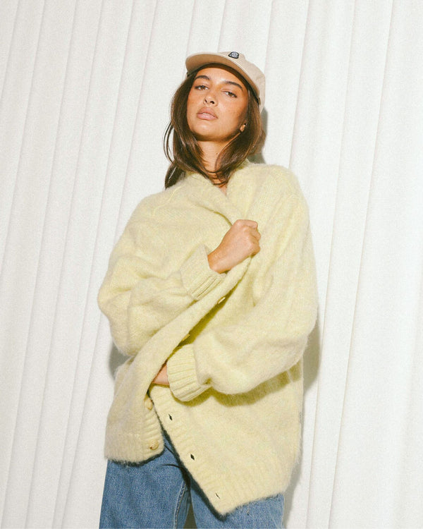 Clark Jeans Tom Cardigan - Brushed Light Yellow
