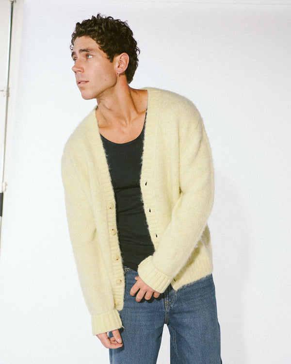 clark jeans Tom Cardigan - Brushed Light Yellow