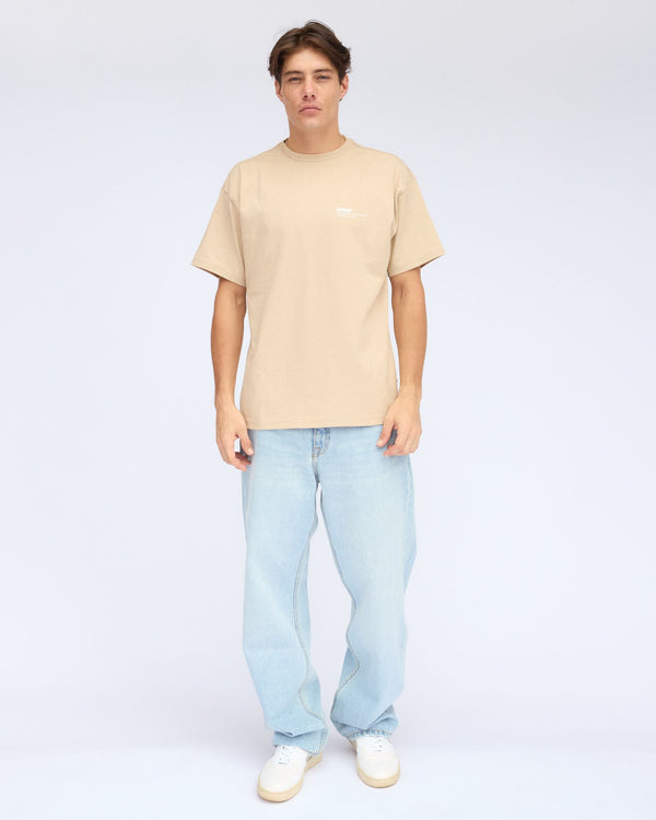 Clark Jeans Trooper Tee - Pale Taupe World Traveller