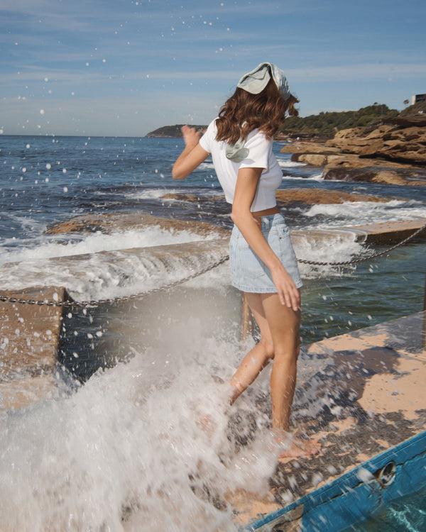 Clark Jeans Ziggy Mid Skirt - Stream Light Worn