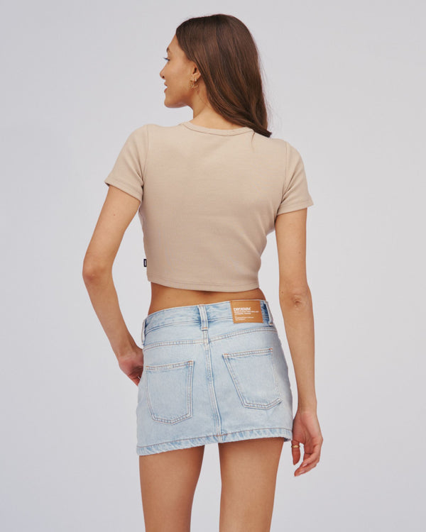 Clark Jeans Ziggy Mid Skirt - Stream Light Worn