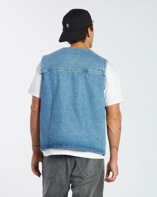Clark Jeans Denver Worker Vest - Stream Sky Retro Contrast