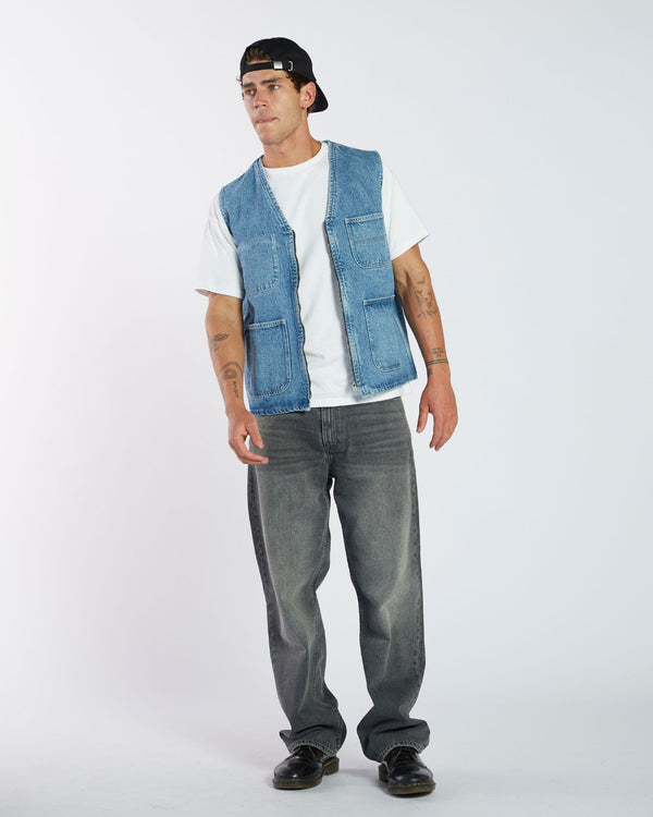 Clark Jeans Denver Worker Vest - Stream Sky Retro Contrast