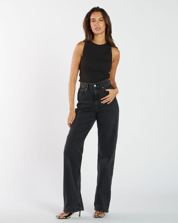 clark jeans Echo Straight Jeans PETITE - Tar Retro Black
