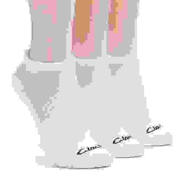 clarks 3 Pack Solid Athletic Sock White