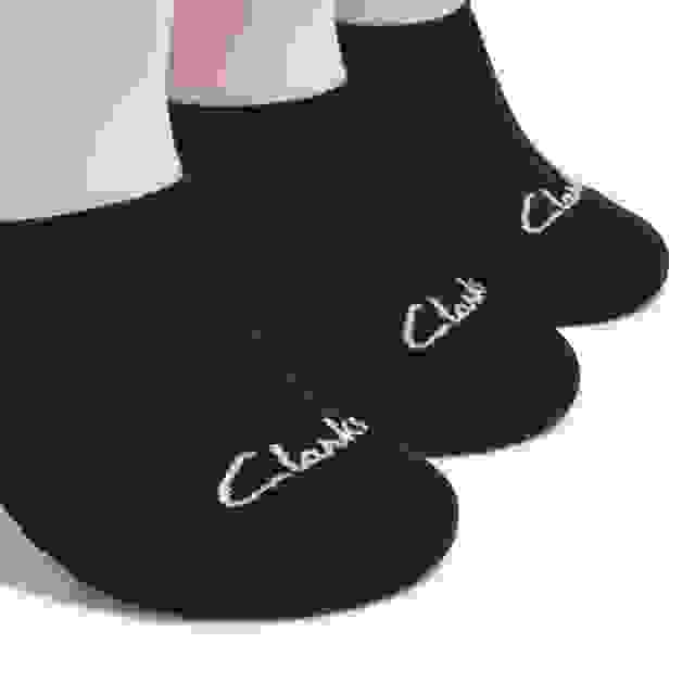 Clarks 3 Pack Solid Liner Sock Black